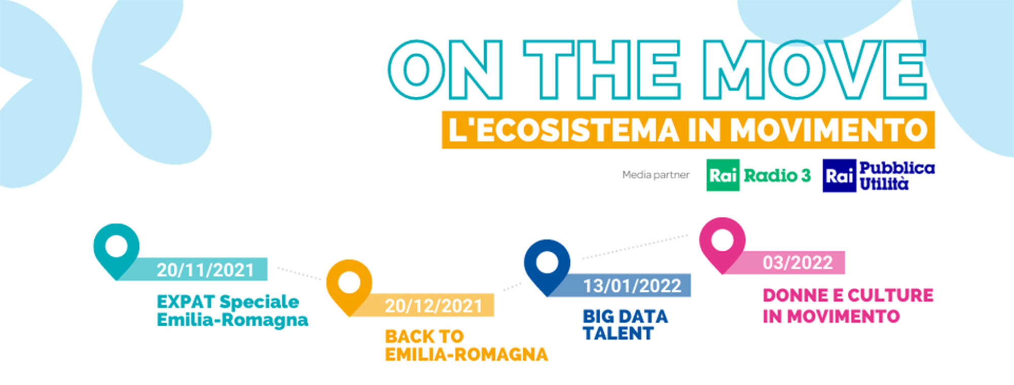 Locandina di On the Move – l’ecosistema in movimento “Big Data Talent – Opportunità in Emilia-Romagna”